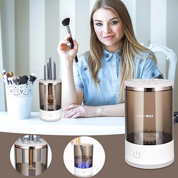 Automatic Makeup multiple brushes fast Cleaner