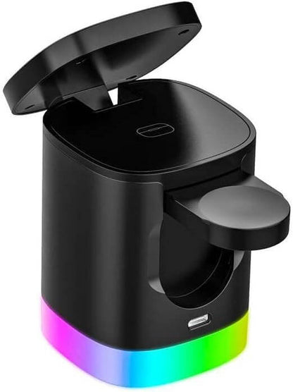 3-in-1 wireless charger of apple with dedicated apple watch and airpods dock