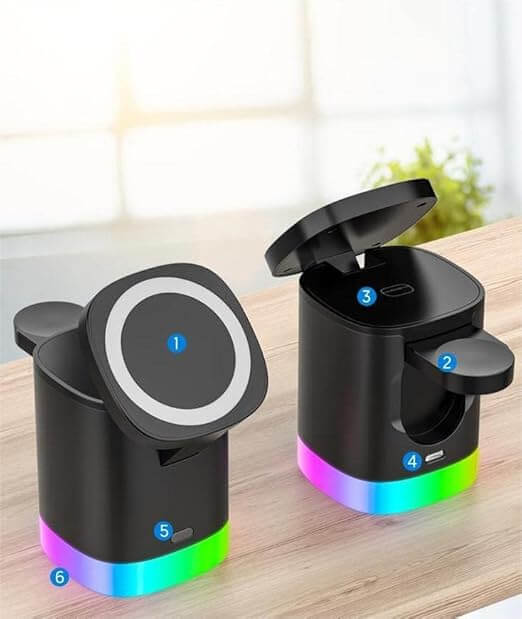wireless charger iphone 3-in-1 foldable charging station for apple devices