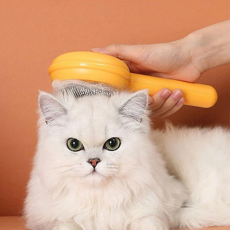 Hoopet Hamburger cat brushes in yellow green and blue