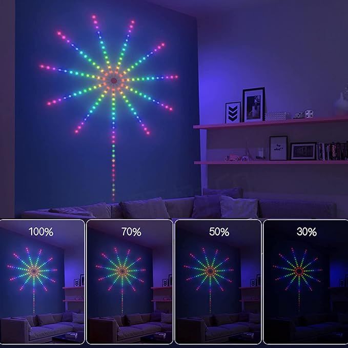 smart firework decoration led lights for living room wall