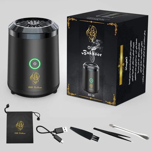 Modern electric incense burner showing ceramic heating element