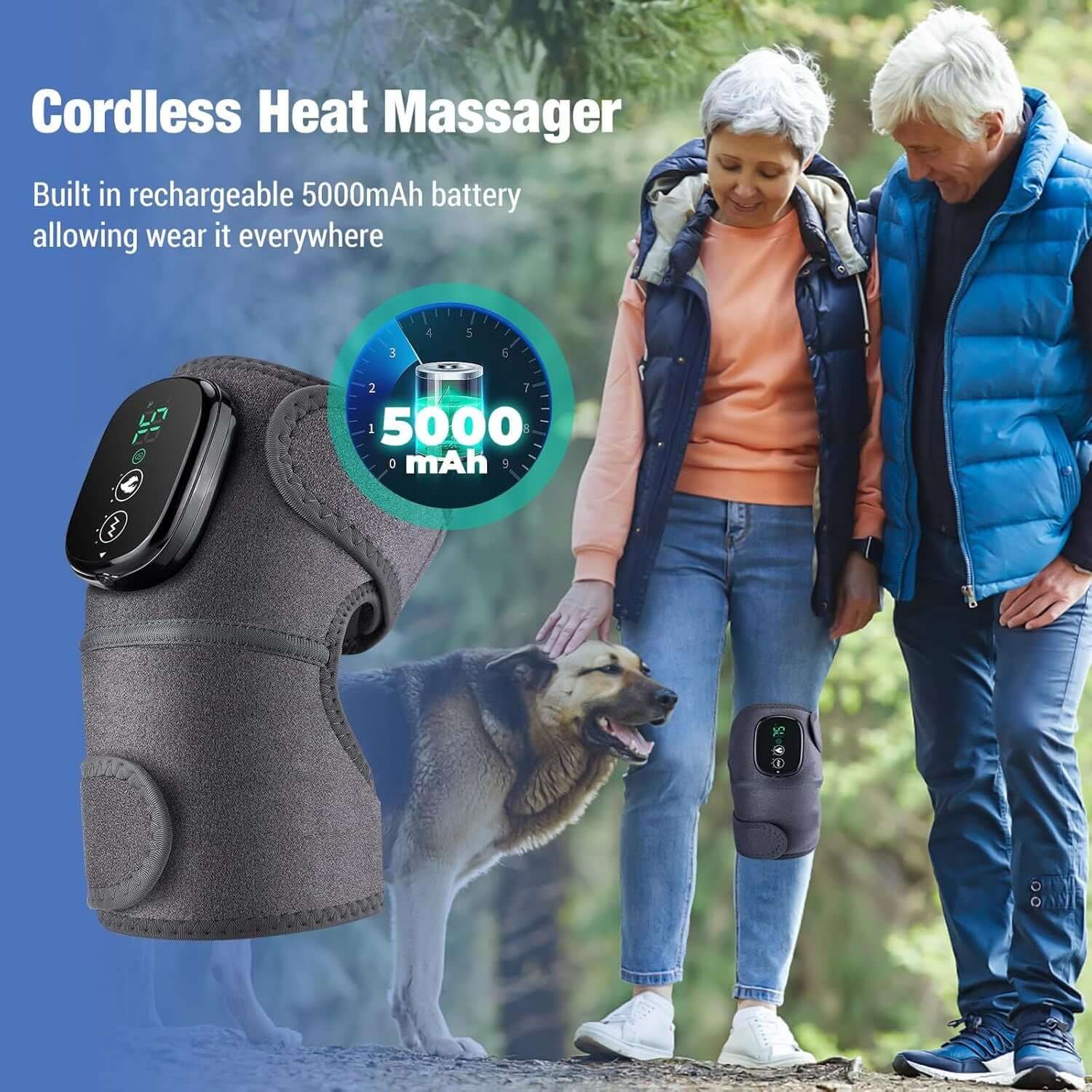 portable joint massager with lcd touch screen for elderly and athletes