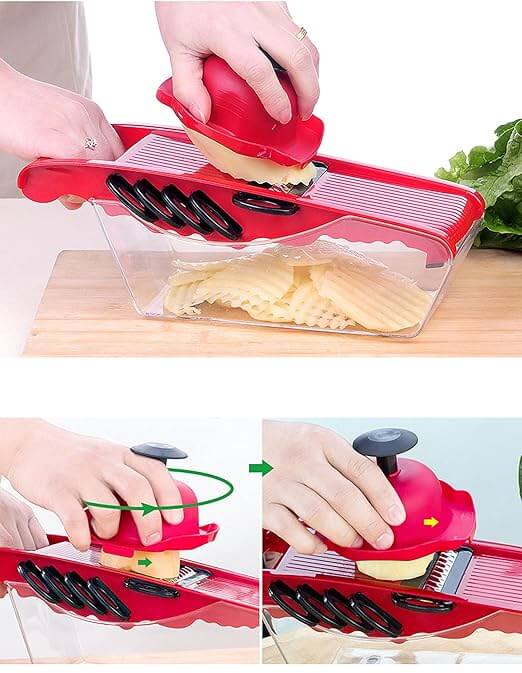 Rechargeable vegetable cutter set with slicing and mashing attachments
