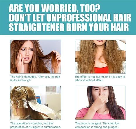 at home hair straightening treatment with built-in brush application