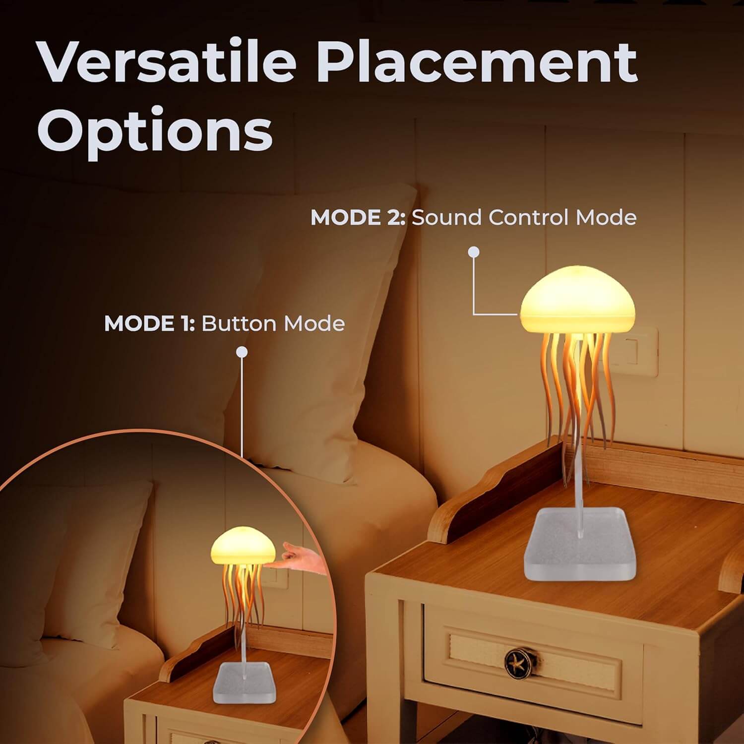 voice controlled RGB jellyfish night light with USB-C