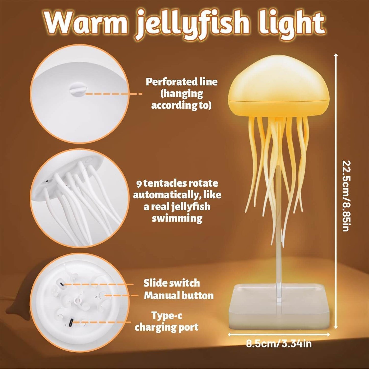 realistic moving jellyfish night light for sensory room decor