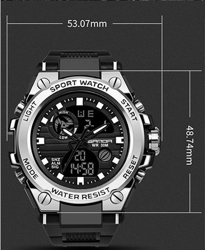 kinetic energy sports watch for men with dual analog digital display