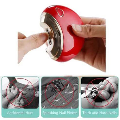 6-in-1 electric nail clipper with color coded grinding heads for babies