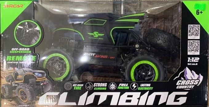 4WD RC monster truck with metal alloy body and LED lights