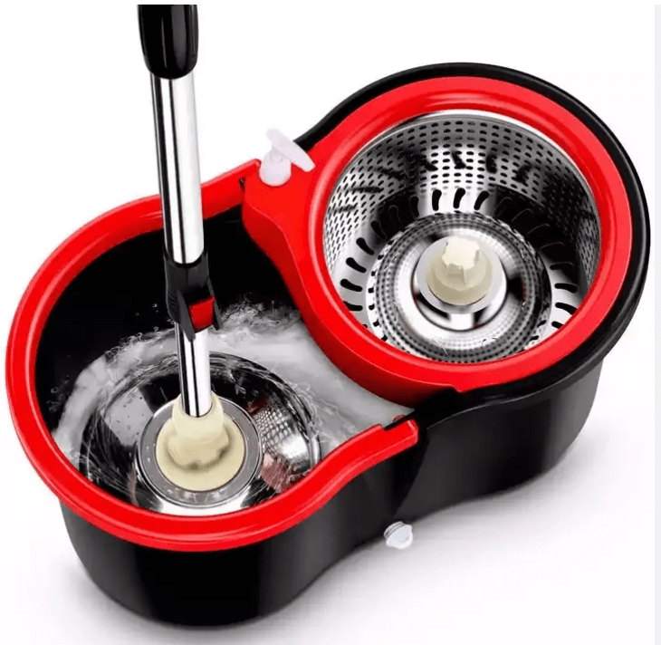 Dual Bucket Spin Mop Stainless Wringer - laamlooks