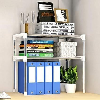 multifunctional kitchen organizer rack with hooks for utensils and pans