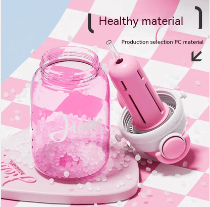 minimalist crystal clear water bottle with 1L volume measurements